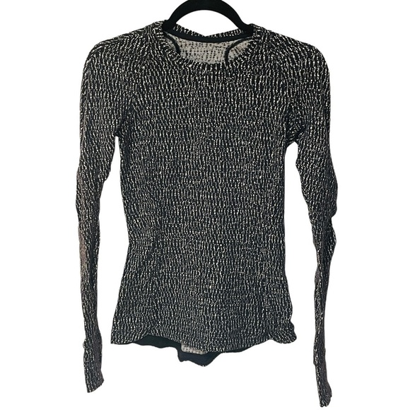 LULULEMON Runderful Long Sleeve RULU Knotted Jacquard Black White NWOT SZ 4 - Picture 7 of 16